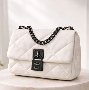 Steve Madden White Quilted Shoulder Bag